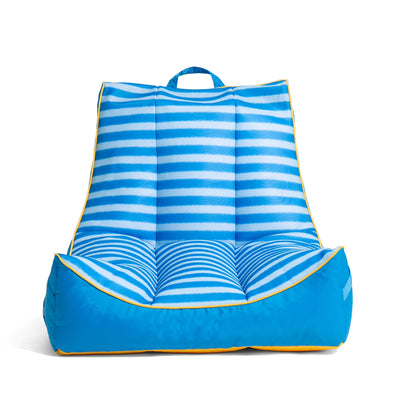 Big Joe Captain's Float No Inflation Needed Pool Lounger with Drink Holder, Tropical Hibiscus Aqua Double Sided Mesh, Quick Draining Fabric, 3 feet
