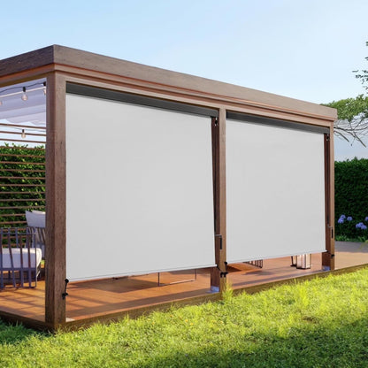 Superjoe Outdoor Roller Shade for Patio, Cordless Blackout Waterproof Blind, UV Block, 4'L x 6'W