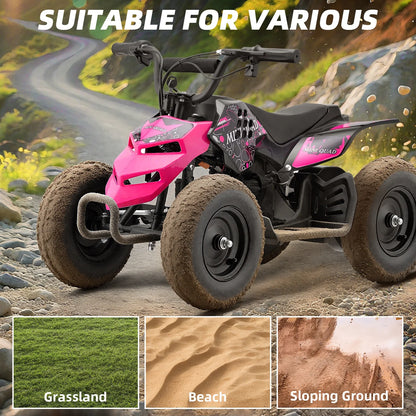 Tcdjtc Electric Dirt Quad EA17 24V 500W ATV with Suspension, Parent Speed Control