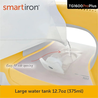 Oliso TG1600 Pro Plus 1800 Watt SmartIron with Auto Lift - for Clothes, Sewing, Quilting and Crafting Ironing | Diamond Ceramic-Flow Soleplate Steam Iron, Yellow