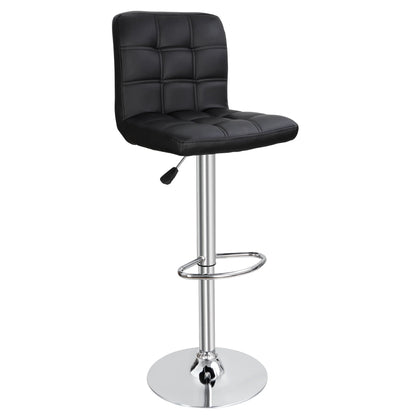 ZENY Set of 4 Bar Stool Soft Cushion Metal Frame 24-32" Swivel Chair, Black