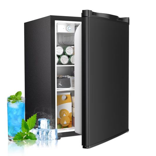 WAA 2.6 Cu.Ft Mini Fridge with Freezer, Single Door Compact Refrigerator BLACK