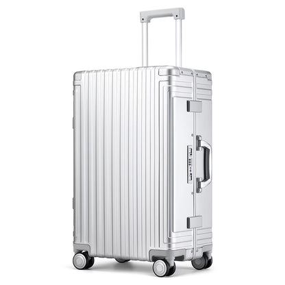 All Aluminum Hardshell Luggage, Airline Approved Zipperless Hardside Carry on Suitcase with Spinner Wheels, Checked Aluminium Luggage Metal Rolling Luggage Case for Travel, Business