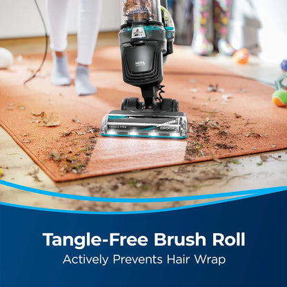 BISSELL Upright Vacuum, PowerLifter Allergen Pet Rewind, Pet Friendly , Bagless, HEPA filter, with Tangle Free Brush Roll, Swivel Steering and LED Headlights, 3404, Black