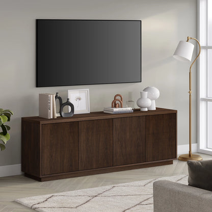 Evelyn&Zoe Hanson Rectangular TV Stand for TV's up to 75", Black Grain