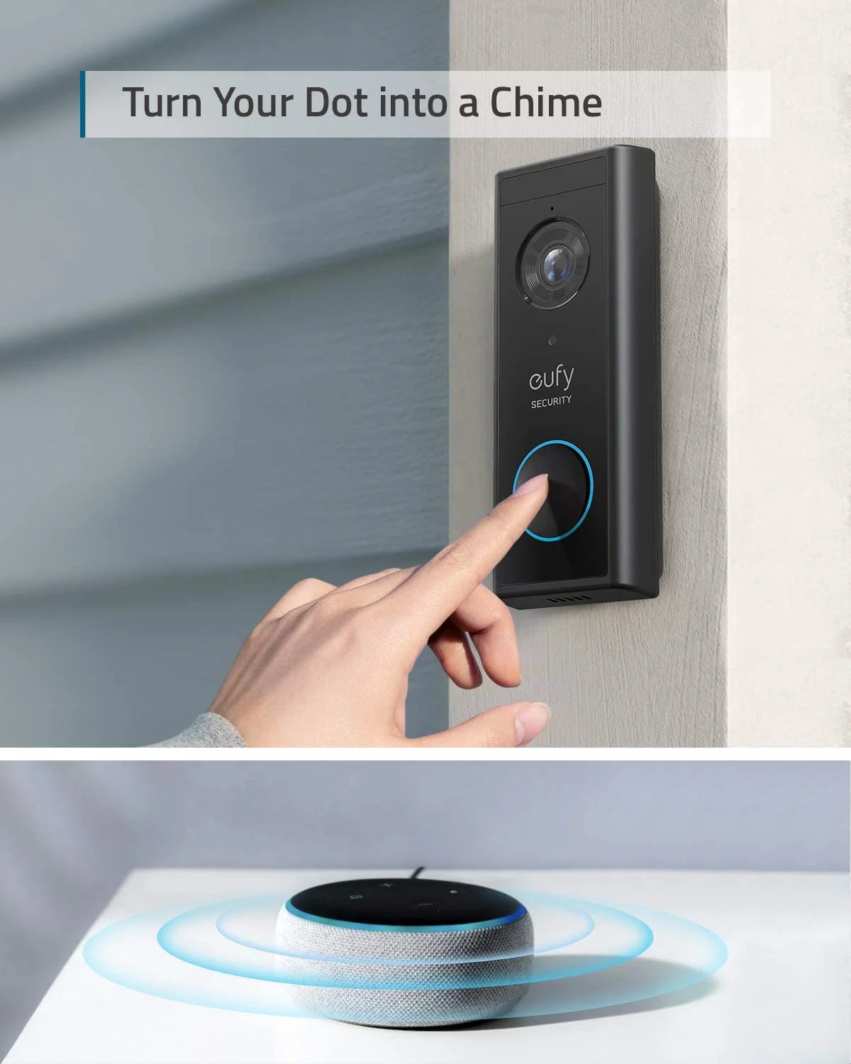Anker eufy Security, Wireless Video Doorbell (Battery-Powered) with 2K HD, No Monthly Fee, On-Device AI for Human Detection, 2-Way Audio, Simple Self-Installation