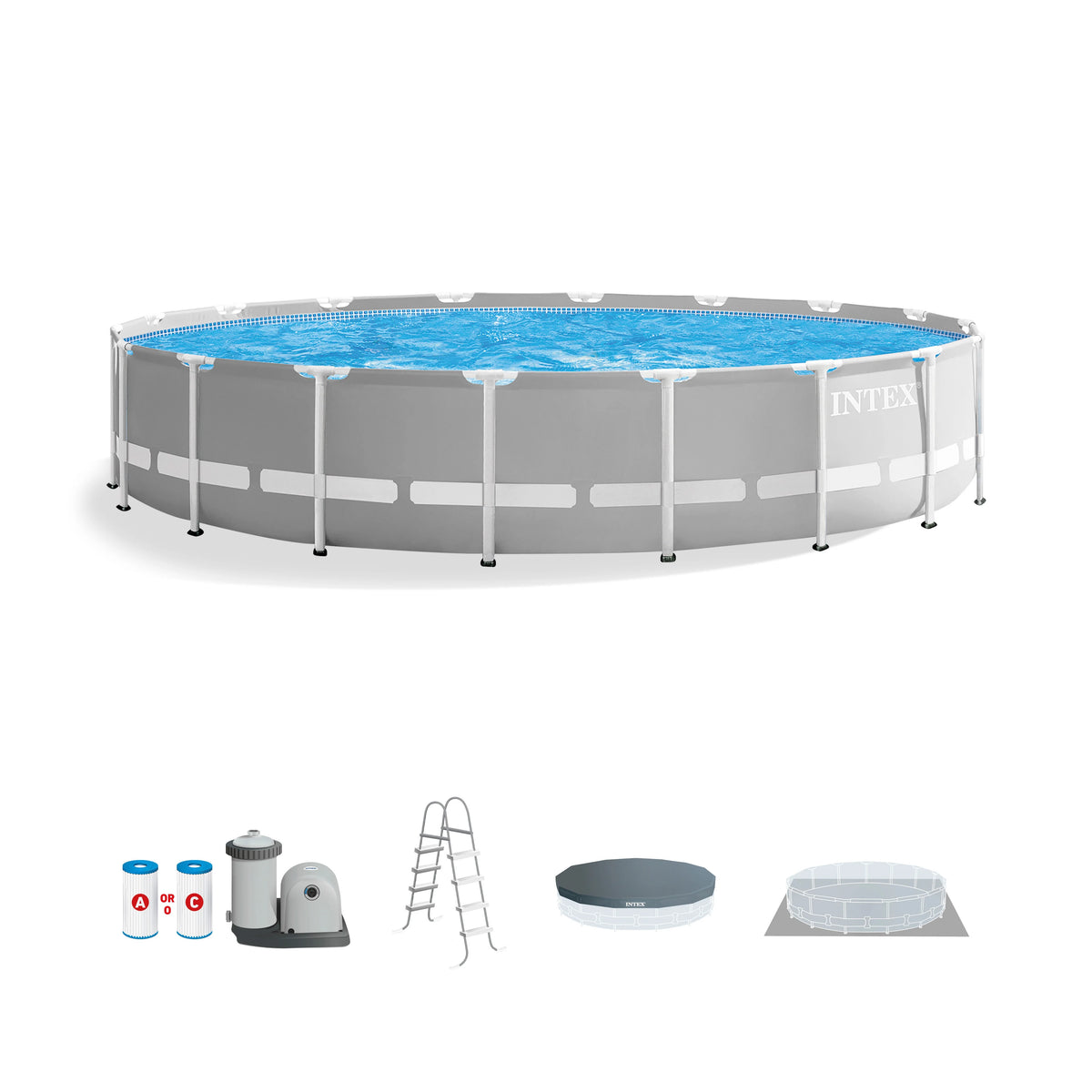 Intex 26719EH 14ft x 42in Prism Frame Above Ground Swimming Pool with Pump
