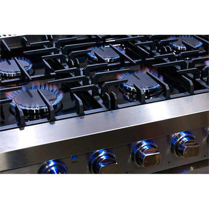 Cosmo 36 Inch 6 Cubic Foot Gas Range Convection Oven with 6 Italian Burners