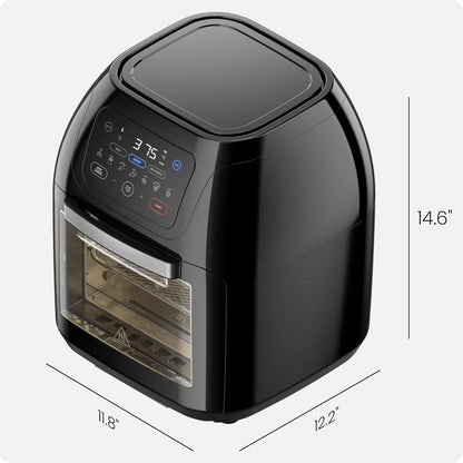 Chefman Multifunctional Digital 10 Qt. Air Fryer+ Rotisserie, Fry, Roast & Bake, 17 Presets - Black
