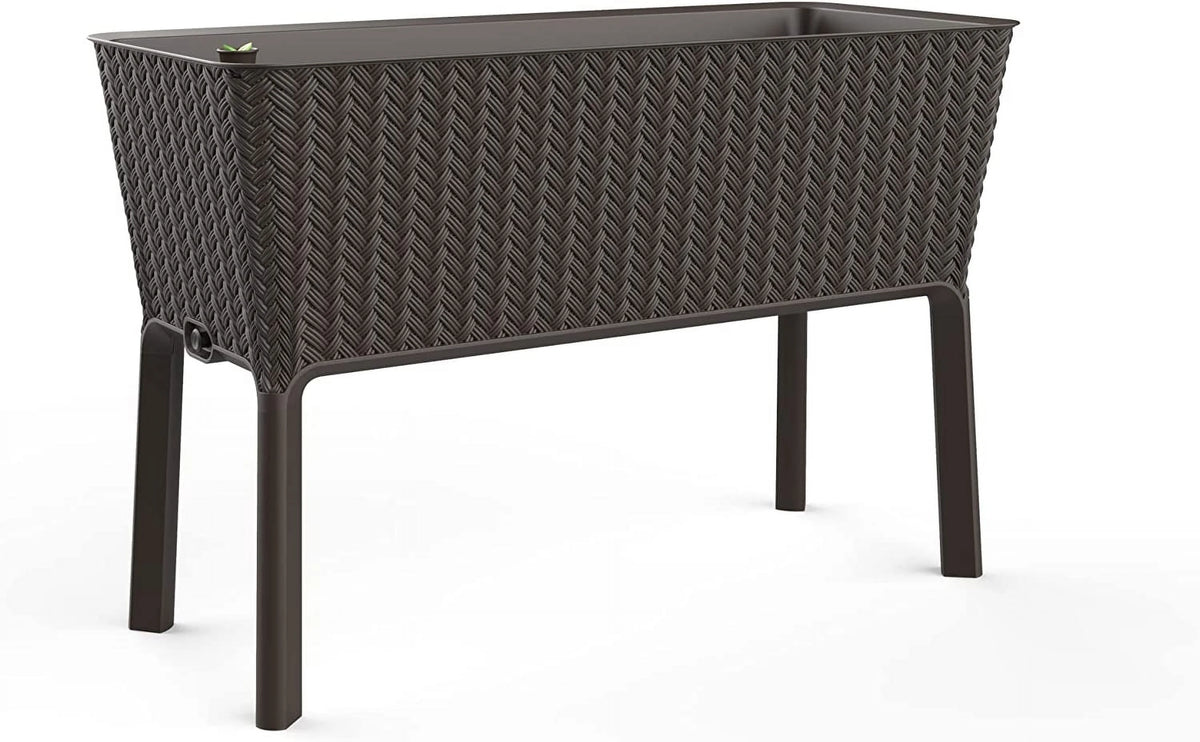 Keter Splendor 31.7 Gallon Raised Garden Bed with Self Watering and Drainage, Grey