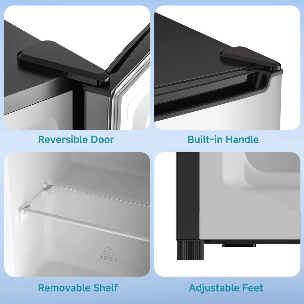 BANGSON 3.0 Cu.ft Compact Upright Freezer, Energy-Saving Mini Freezer with Adjustable Thermostat,Black