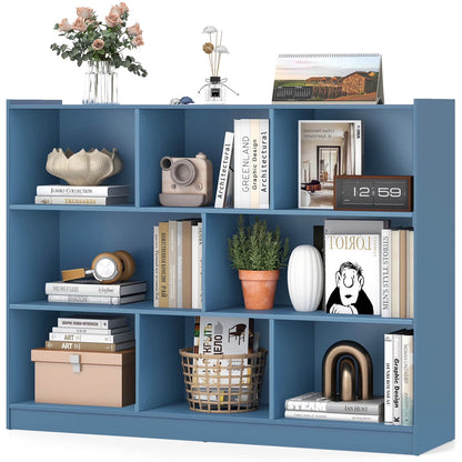Costway 3-tier Open Bookcase 8-Cube Floor Standing Storage Shelves Display Cabinet White
