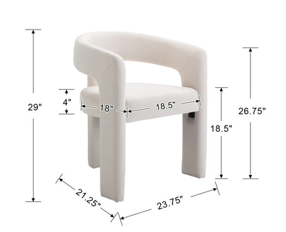 Guyou Modern Sherpa Upholstered Dining Chair, Cute Barrel Side Armchair Kitchen Chair with Armrests and Back for Living Room Dining Room Bedroom, Green