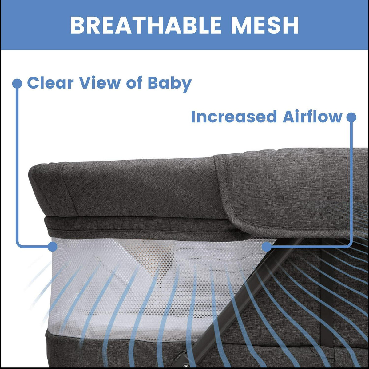 Delta Children TravelMate Compact Fold Bassinet - Features Lights. Sounds and Vibration. Grey Tweed