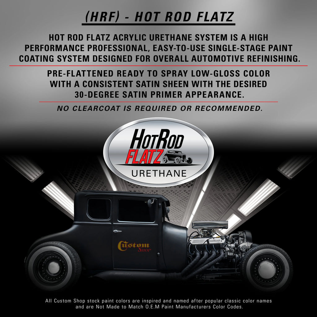 Custom Shop - Olive Drab Green - Hot Rod Flatz Flat Matte Satin Urethane Auto Paint - Complete Gallon Paint Kit - Professional Low Sheen Automotive, Car Truck Coating, 4:1 Mix Ratio