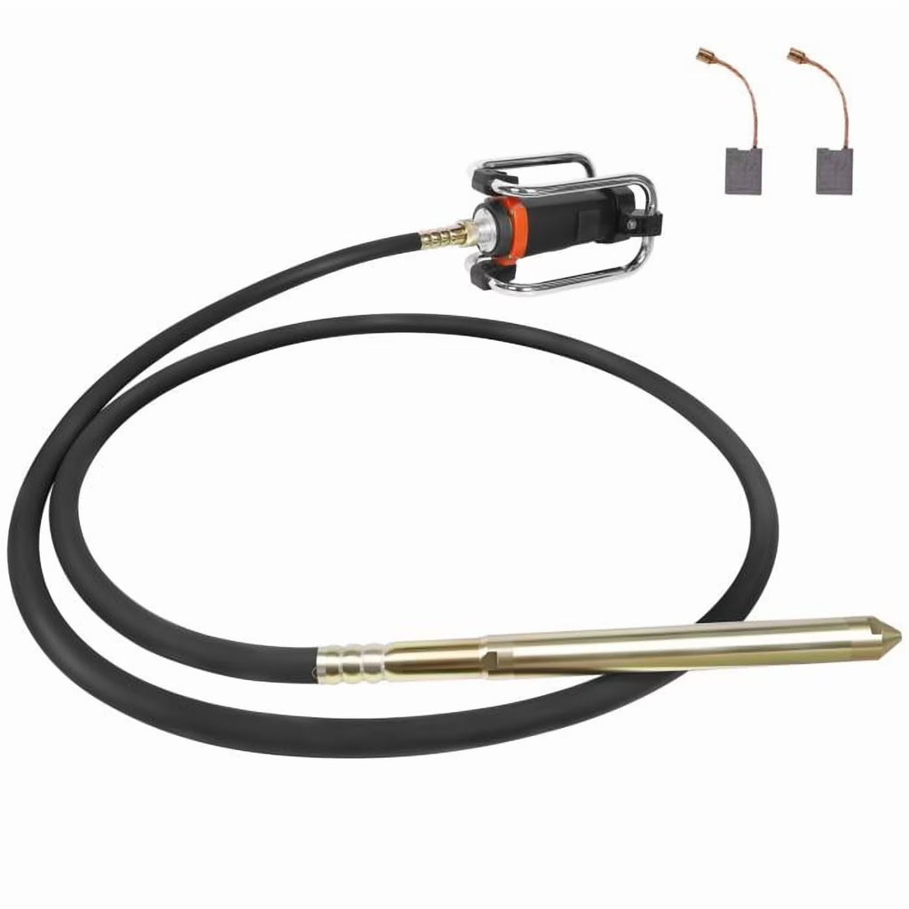 Professional Vibrating Concrete Poker, Stainless Steel & Copper Build, 14.75ft Shaft, for Contractors, Large-Scale Pouring