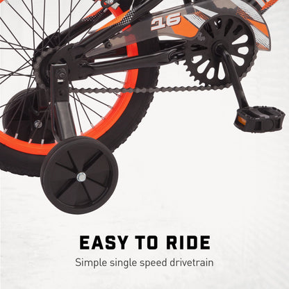 Mongoose 16" Mutant Kid's BMX Bike, Ages 3-5, Black & Orange