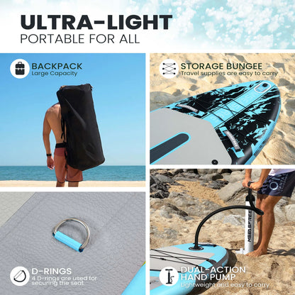 MSEASFREE 11.5 ft Inflatable Paddle Board All-Purpose Fishing Stand up Paddle Board with Full SUP Accessories