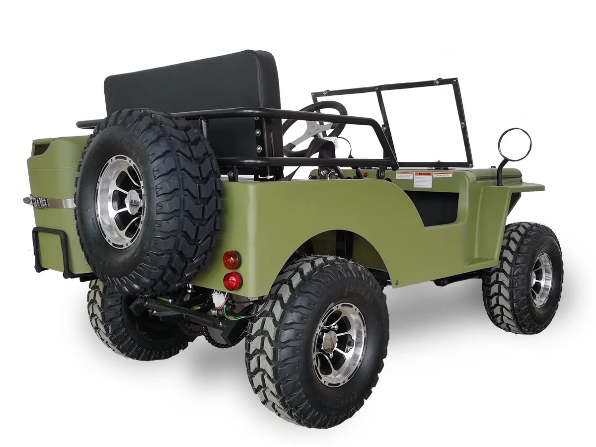 SYX MOTO 125cc Go Kart 4-Wheeler, 3-Speed + Reverse, Electric/Kick Start, 35 MPH Max Speed for Teens & Adults, Matte Green