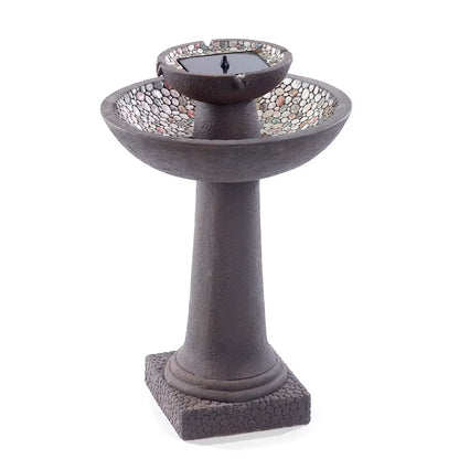 Smart Solar, Riverstone Solar-on-Demand 2-Tier Fountain - Brown