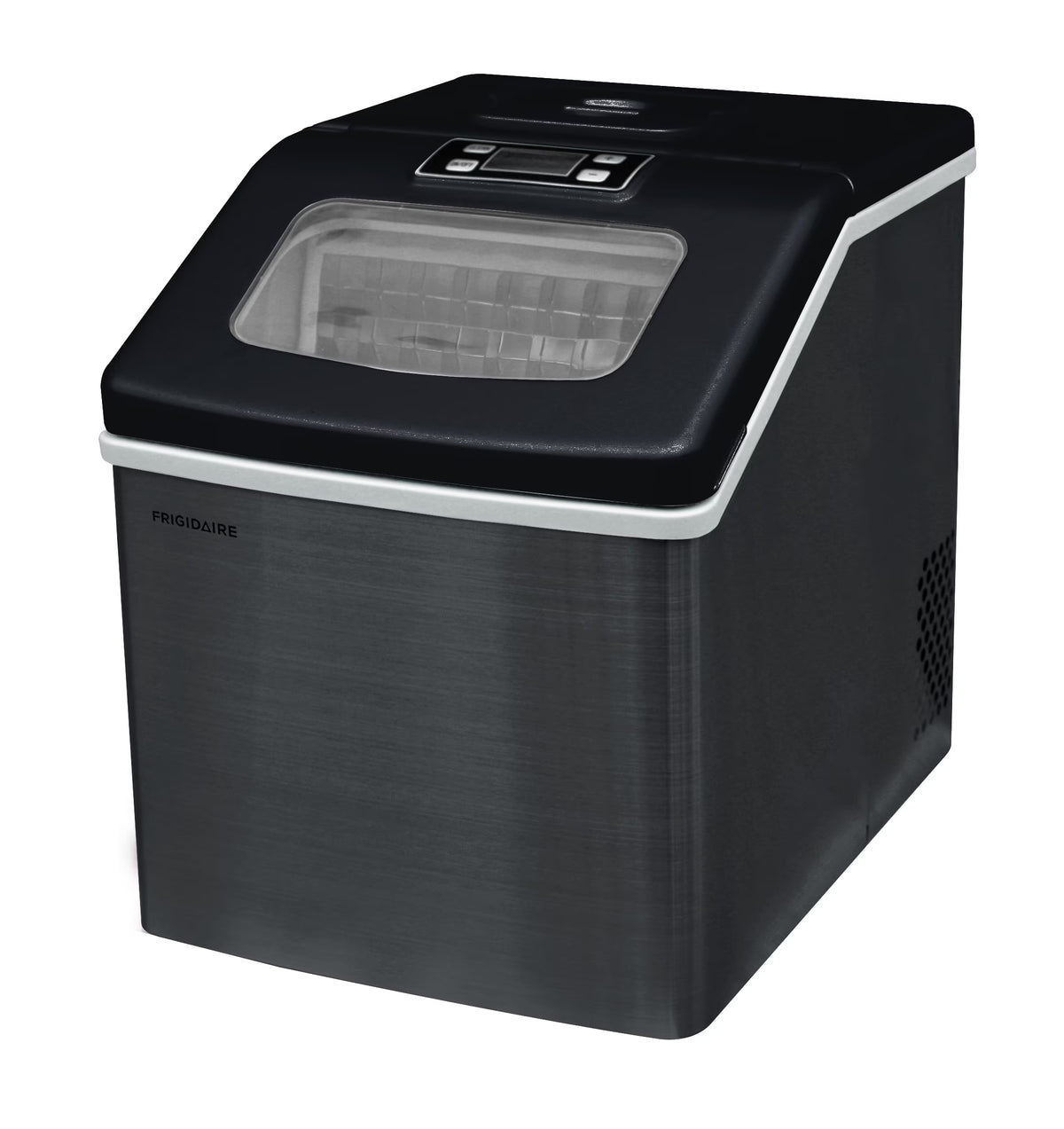 Frigidaire 40lbs. Countertop Clear Square Ice Maker - Stainless Steel