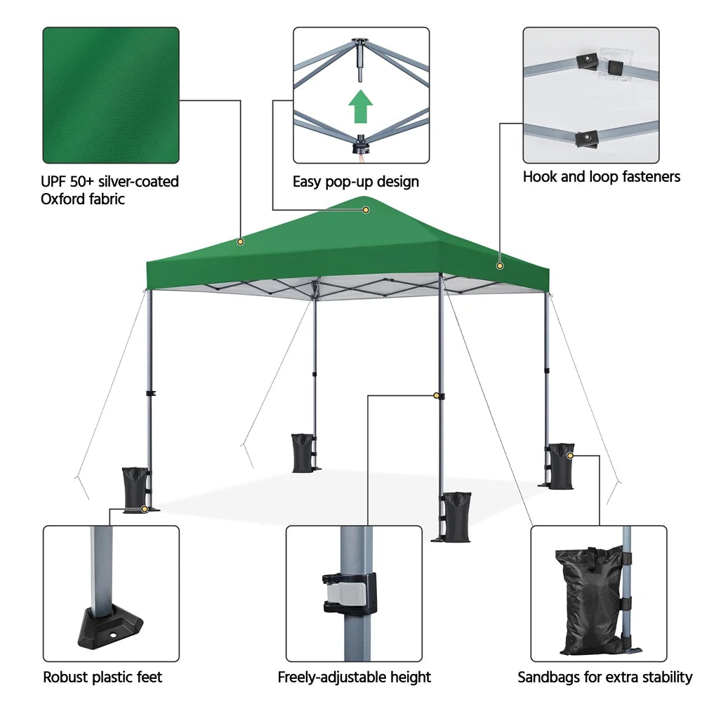 Topeakmart 12x12ft Commercial Pop-up Canopy Tent with Adjustable Height for Outdoor, White