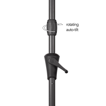 CorLiving 10 Foot Wind Resistant Patio Umbrella, Outdoor Parasol with Crank Tilt, Round Market Umbrella for Patio, Umbrella with Crank, Tilt Umbrella, Outdoor Umbrella, Turquoise