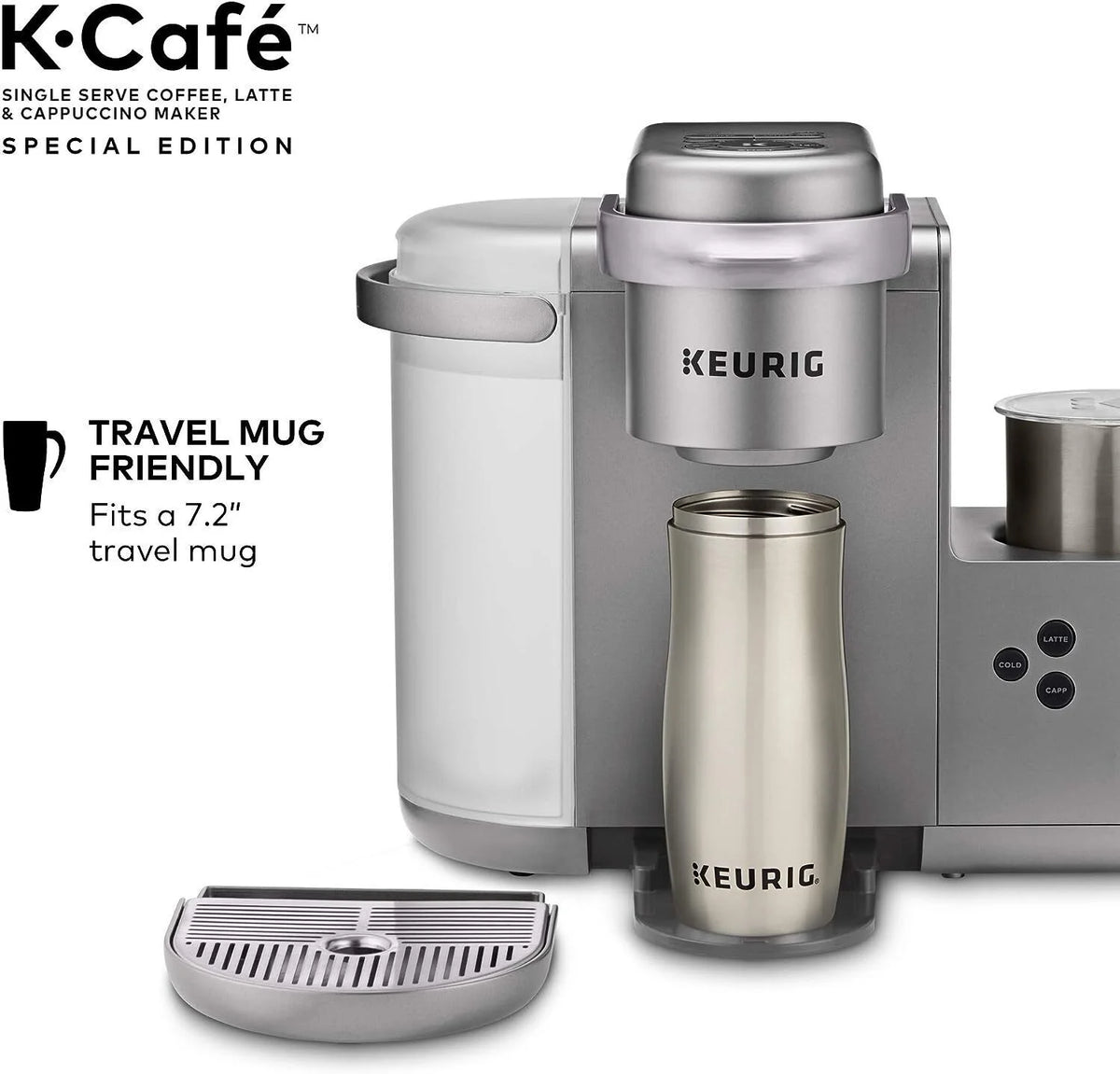 Keurig K-Cafe Special Edition Single-Serve Programmable Energy Efficient Button Controls K-Cup Pod Coffee, Latte, and Cappuccino Maker (Nickel)