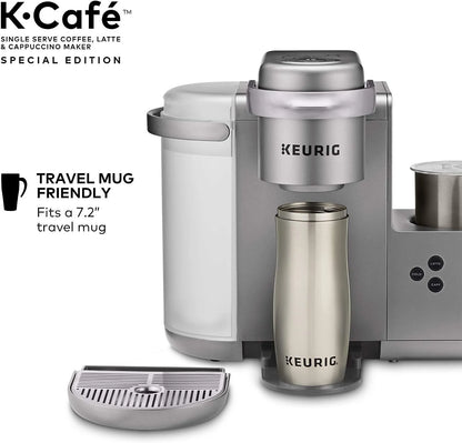 Keurig K-Cafe Special Edition Single-Serve Programmable Energy Efficient Button Controls K-Cup Pod Coffee, Latte, and Cappuccino Maker (Nickel)