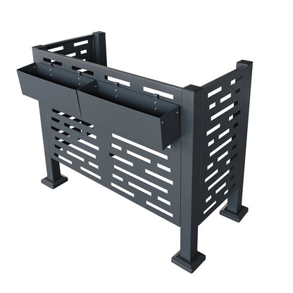 Metal AC Unit Privacy Fence Cover Panel - Outdoor Air Conditioner Hide Fence for Concealing HVAC Units