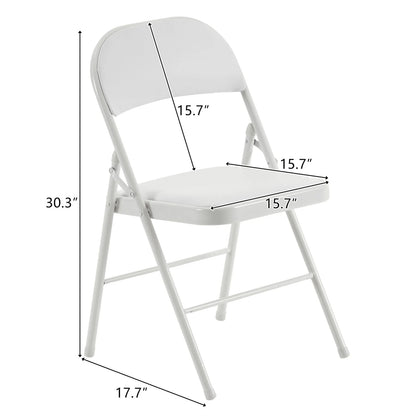 6 Pack Gray Folding Chairs with Padded Seats, Portable Stackable Foldable Chairs for Indoor & Outdoor, Commercial Seat with Metal Frame for Events Office Wedding Party, 330lbs Capacity