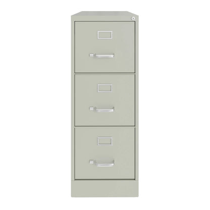 Hirsh 22" Deep 3 Drawer Letter Width Vertical File Cabinet, Commercial Grade, Gray