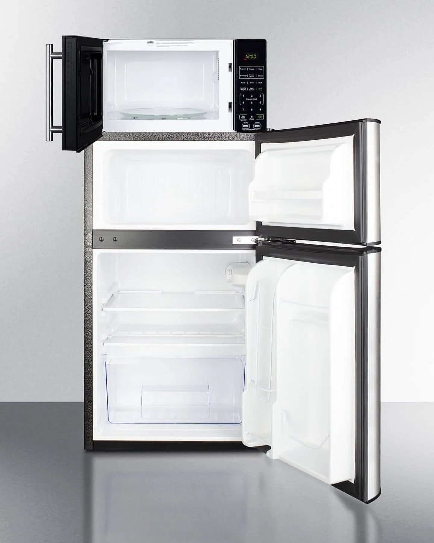 Summit Appliance 2 Door Microwave & Refrigerator-Freezer Combination with Allocator
