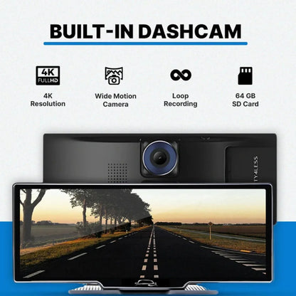 Car Tablet Pro Max 2025 Model, 10.26" HD Touch Carplay & Android Auto Screen, 4K Dash Cam Dual Camera with Voice Control, Mirror Link, Bluetooth, GPS Navigation, 1080p Backup Camera 64/128G