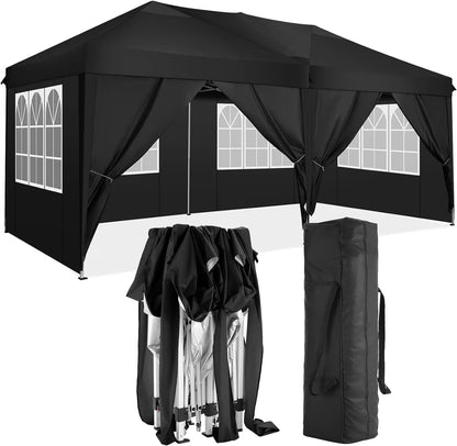 10'x20' Pop Up Canopy Tent with 6 Removable Sidewalls & Portable Rolling Bag �?Waterproof UPF 50+ Shade for Parties, Beach, Weddings & Camping