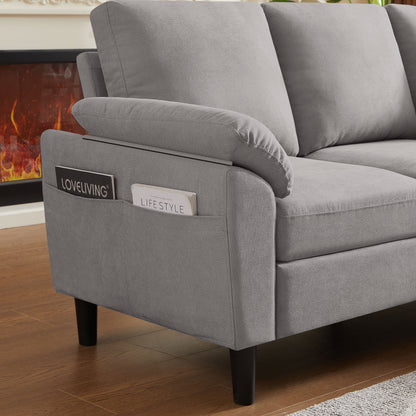 Pingliang Home Sectional Sofa Couch with Storage Ottoman,Modern 3 Seat L Shaped Sofa Couch for Living Room Apartment Studio Office