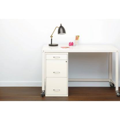 Space Solutions 3 Drawer Letter Width Vertical File Cabinet with Pencil Drawer, White