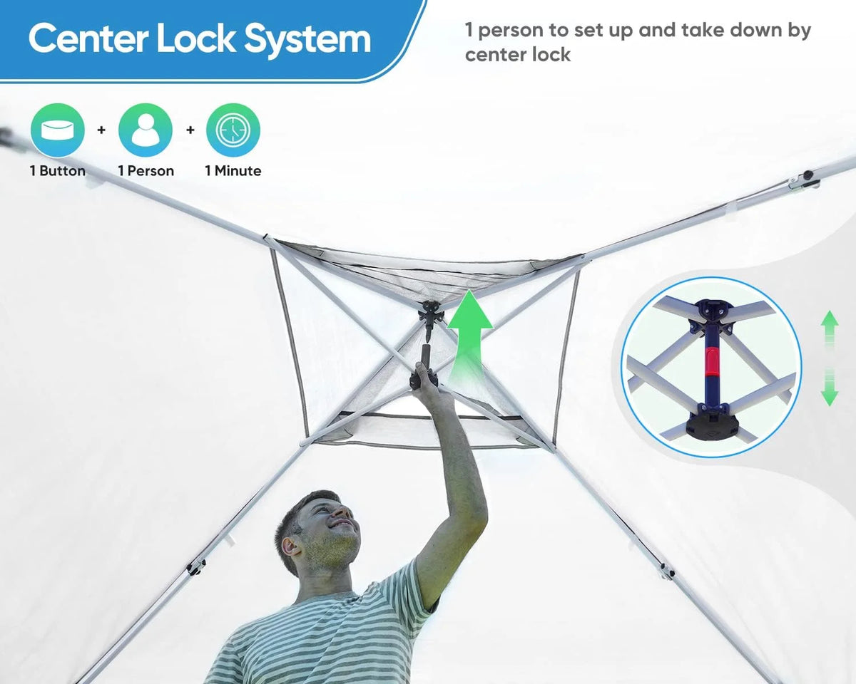 Quictent 10x10 Pop up Canopy TentPortable Instant Shelter with Vent, Ez up Canopy with Reflective Top and Fluorescent Rope