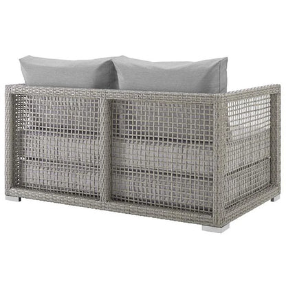 Afuera Living Wicker Patio Loveseat in Gray
