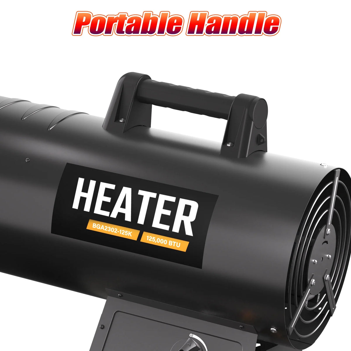 125,000 BTU Forced Air Propane Heater, Adjustable Portable Torpedo Heater for Garage, Jobsite and Construction Sites - 10ft Hose