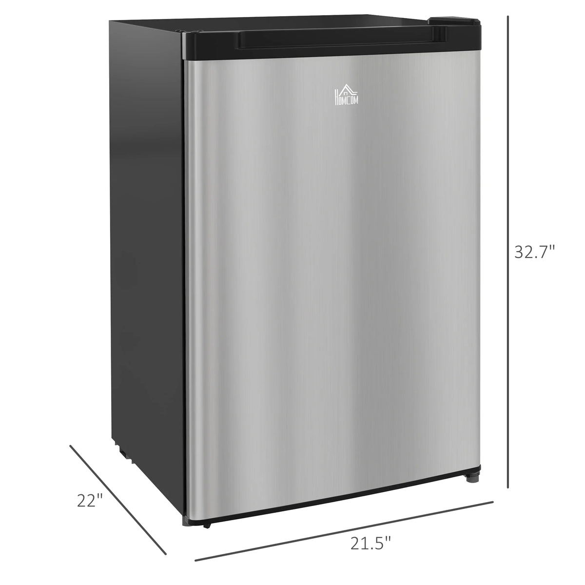 HOMCOM 3 Cu Ft Mini Freezer, Reversible Door, Under Counter Freezer, Black