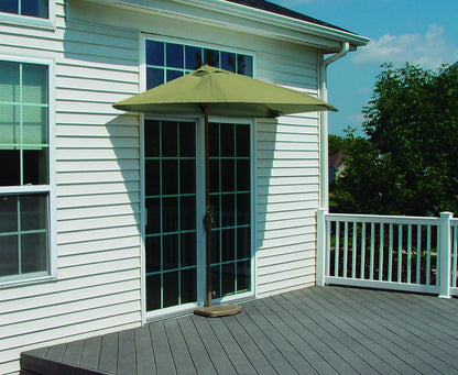 OFF-THE-WALL BRELLA Sunbrella Half Umbrella, 9'-Width, Teak Canopy