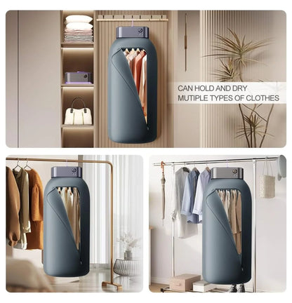 Portable Clothes Dryer Mini Clothes Dryer Save Space Folding Compact Dryer Machine With Dry Bag For Laundry Electric Portable Dryer For Camping ��Business Trip�� Travel ��Home And Apartment Grey