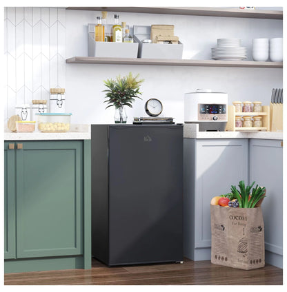 Mini Fridge with Freezer, 3.2 Cu.Ft Compact Refrigerator for Bedroom, Dorm, Apartment - Adjustable Thermostat, Reversible Door, Black