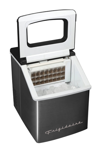 Frigidaire 40lbs. Countertop Clear Square Ice Maker - Stainless Steel