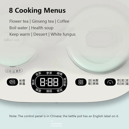 Bear YSH-C06N1 500W Electric Kettle with Cup Warmer and Temperature Control, White, 2 Count