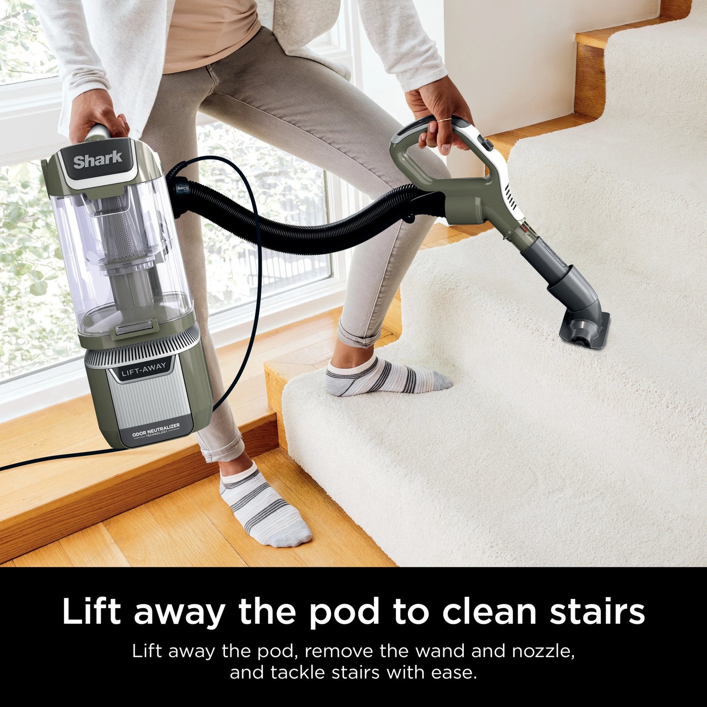 Shark Upright Vacuum, Rotator Pet Lift-Away ADV, Pet Friendly, Bagless, DuoClean PowerFins HairPro Brushroll, HEPA Filter, Hard Floor and Carpet, Swivel Steering, LED Lights, LA700, Sage