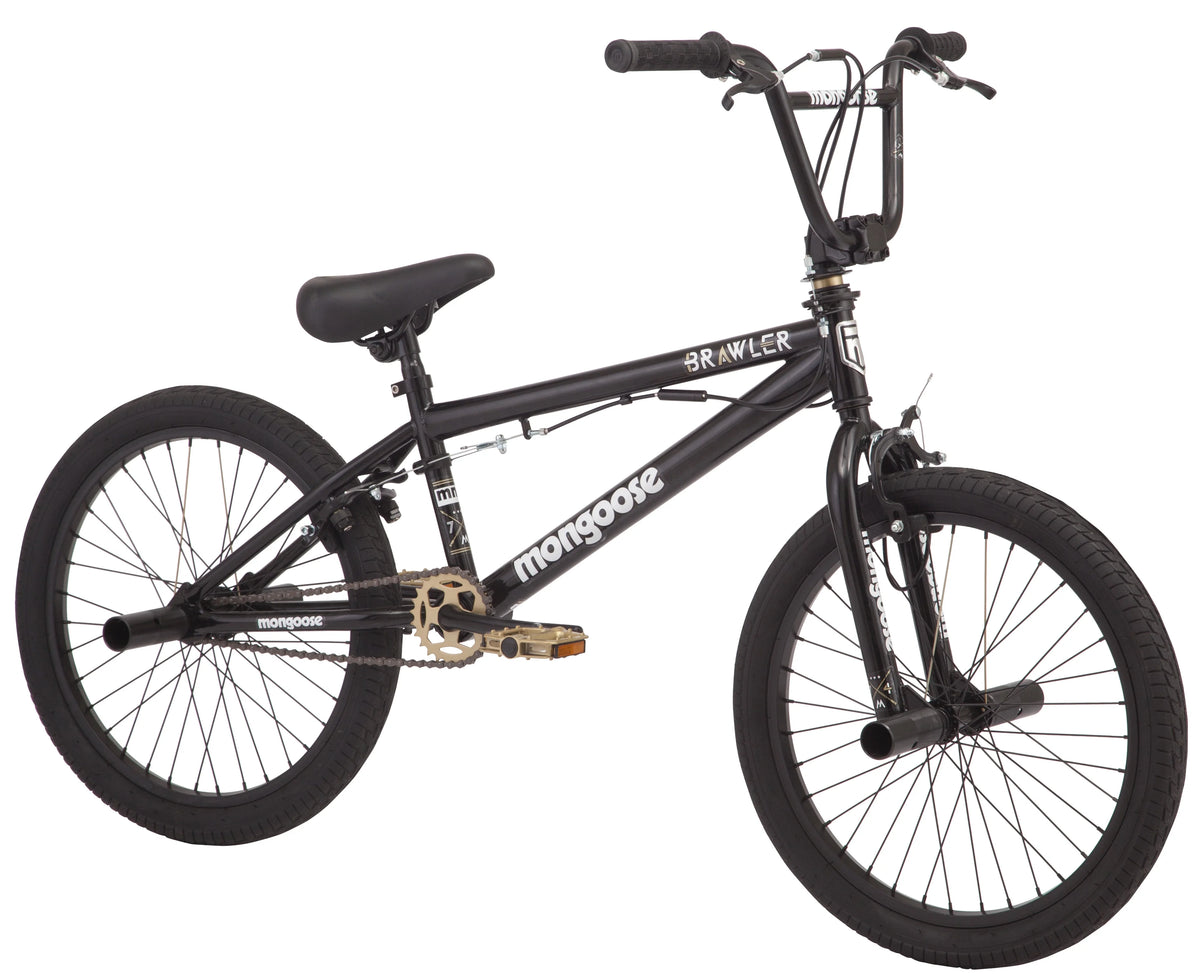 BRAWLER Boys' Freestyle BMX Bike, 20" wheels, Black