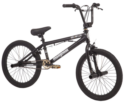BRAWLER Boys' Freestyle BMX Bike, 20" wheels, Black