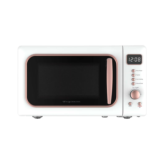 Frigidaire 0.7 Cu. Ft. Retro Countertop Microwave Oven, Black and Gold